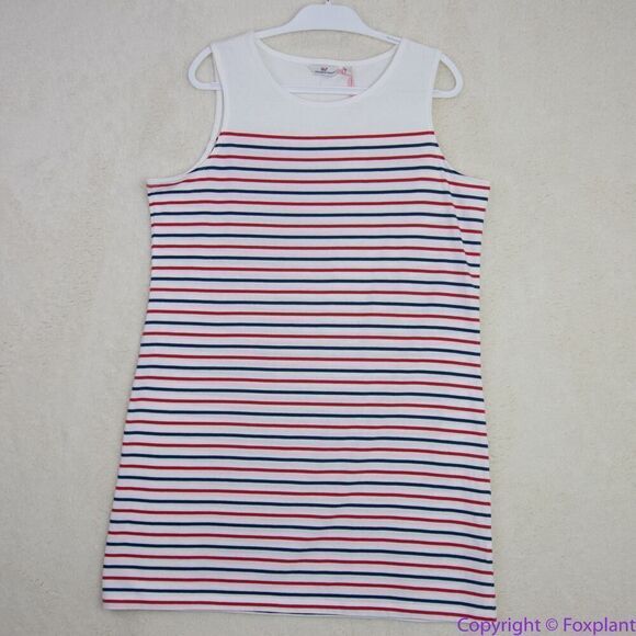 NEW Vineyard Vines 100% cotton Striped NANTUCKET Shift DRESS, L - Picture 2 of 16